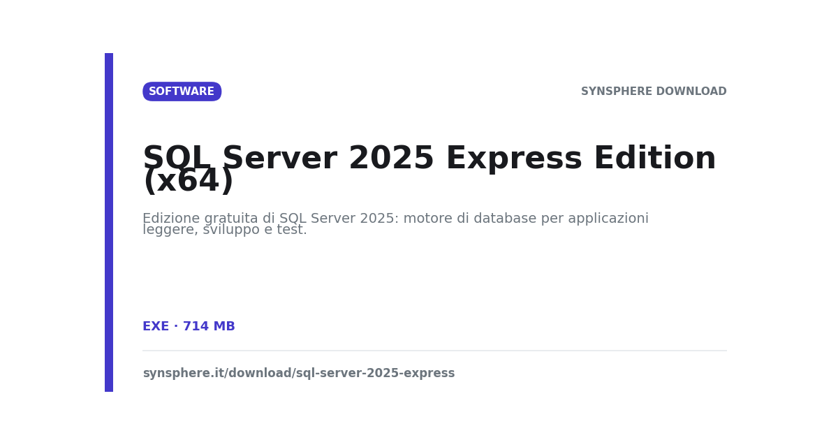 SQL Server 2025 Express Edition (x64) — Download | SynSphere